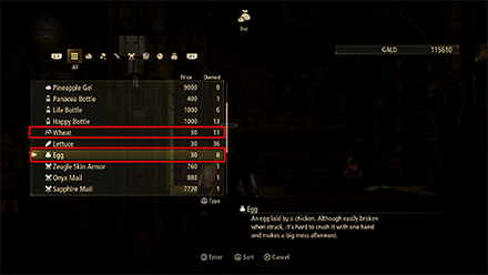 Tales of Arise Wheat and Eggs