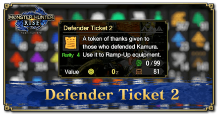 Monster Hunter Rise (MH Rise) - Defender Ticket 2 Banner