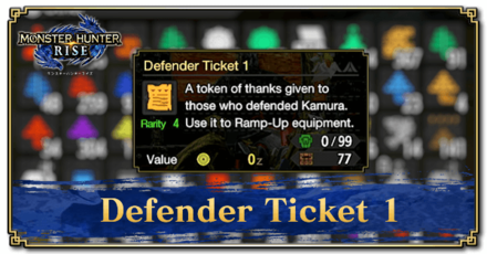 Monster Hunter Rise (MH Rise) - Defender Ticket 1 Banner