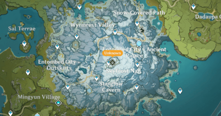 Genshin - Dragonspine Map