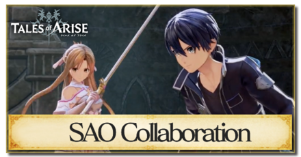 Tales of Arise SAO Collaboration