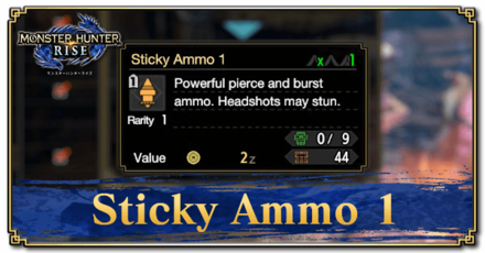 Monster Hunter Rise (MH Rise) - Sticky Ammo 1 Banner