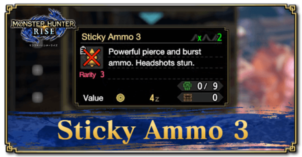 Monster Hunter Rise (MH Rise) - Sticky Ammo 3 Banner