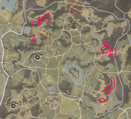 New World - Brightwood Gold Vein Locations