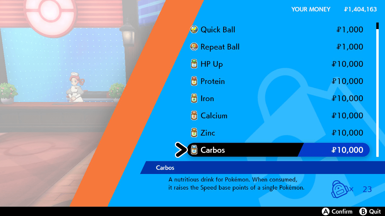 Vitamins in Poke Mart