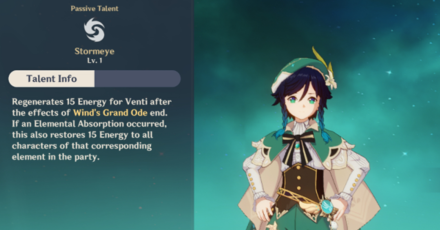 Genshin - Venti Passive Talent Stormeye