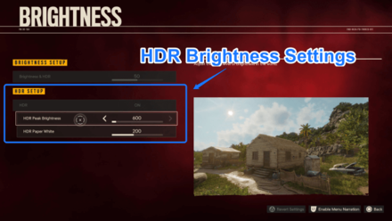 Far Cry 6 - HDR Brightness Settings