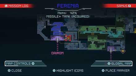 Ferenia Missile Tank Shinespark Puzzle Map