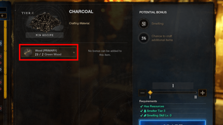 New World - Craft Charcoal using Wood