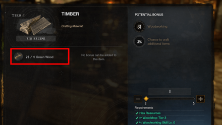 New World - Craft Different Items using Wood