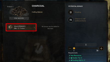 New World - Craft Charcoal using Planks