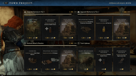 New World - Town Project Board Missions