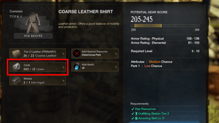 New World - Create Armor using Cloth