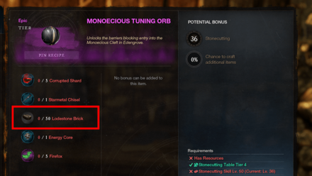 New World - Craft Tuning Orbs using Bricks