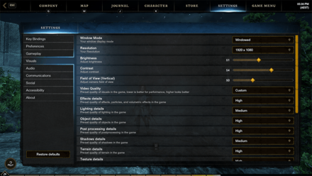 New World - Default Settings