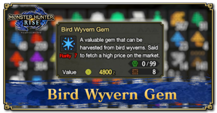 Monster Hunter Rise (MH Rise) - Bird Wyvern Gem Banner