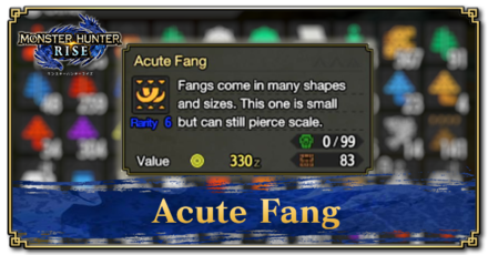 Monster Hunter Rise (MH Rise) - Acute Fang Banner