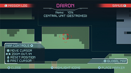 Metroid Dread - Central Unit Map Image