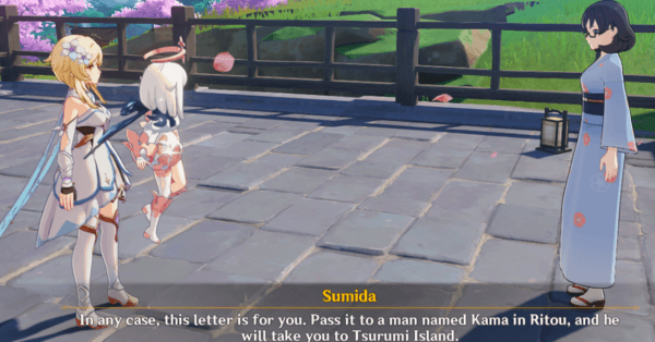 Genshin - Sumida tells us how to get to Tsurumi Island