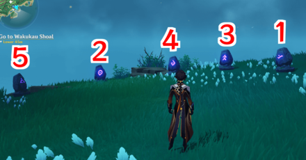 Genshin - Stone Slate 6 Puzzle Order