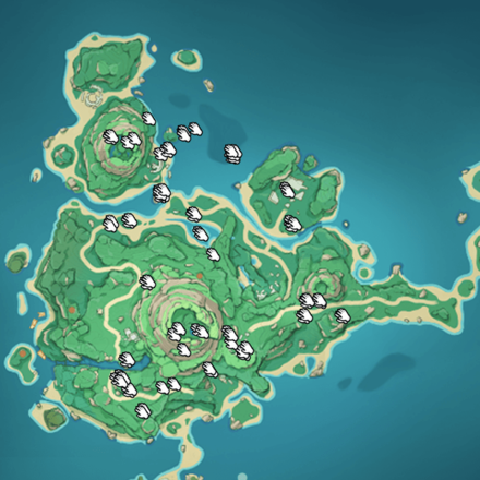 Genshin - Fluorescent Fungus - Full Map of Tsurumi Island Locations