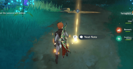 Genshin - Clean House - Read the Note the Samurai Left Behind