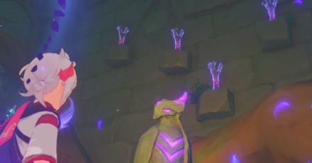 Genshin - Shirikoro Peak Illusion Torches Puzzle - Bird Statue