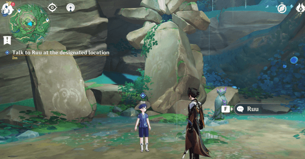 Genshin - The Sun-Wheel and Mt. Kanna - Talk to Ruu at the designated location