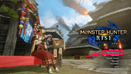MH Rise - MH Rise - Select Multiplayer in Main Menu