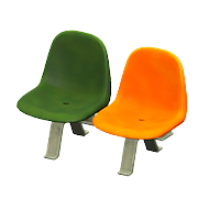ACNH - The Green x Orange version of Public Bench
