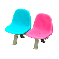 ACNH - The Light Blue x Pink version of Public Bench