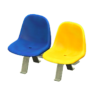 ACNH - The Blue x Yellow version of Public Bench