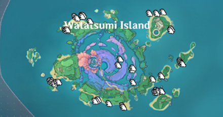 Genshin - Unagi Meat - Watatsumi Island Location
