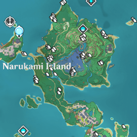 Genshin - Amethyst Lump Location - Narukami