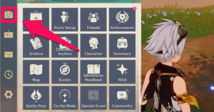 Genshin - Take Photos on the Menu