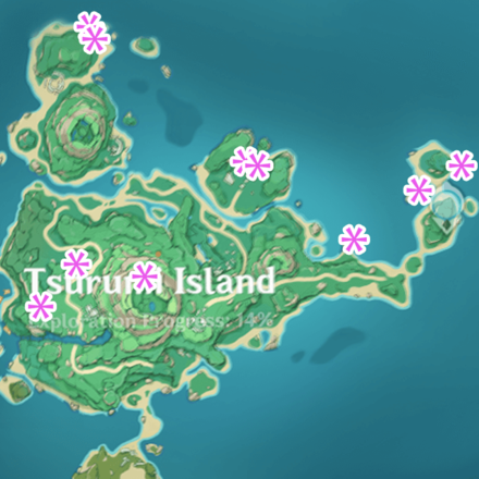 Genshin - Tsurumi Island Cube Device Locations