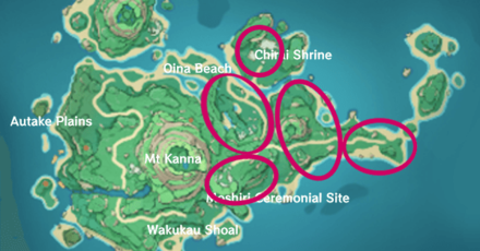 Genshin - Aralia Wood Location - Tsurumi Island