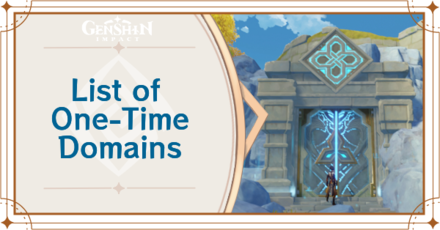 Genshin Impact - List of One-Time Domains