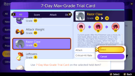 7-Day Max-Grade Trial Card - Select Item You want to Upgrade
