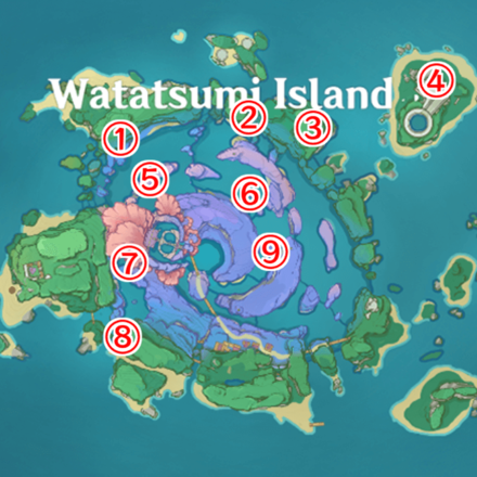 Genshin - Thunder Barrier Locations - Watatsumi Island