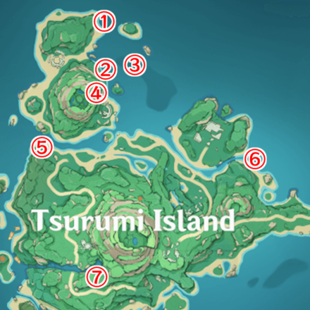 Genshin - Thunder Barrier Locations - Tsurumi Island