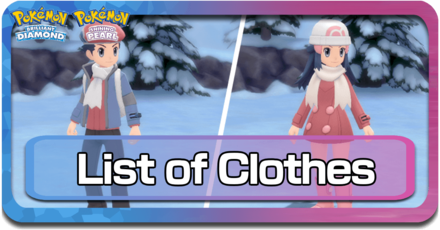 Pokemon BDSP Clothes Outfit List