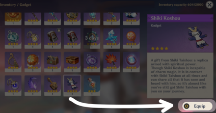 Genshin - How to Equip Shiki Koshou