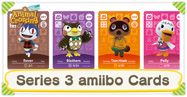 Series 3 amiibo store cards animal crossing