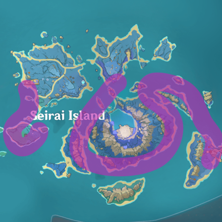 Genshin - Seagrass - Seirai Island Recommended Farming Route