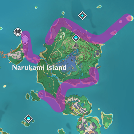 Genshin - Seagrass - Narukami Island Recommended Farming Route