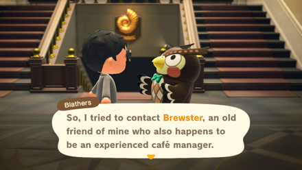 ACNH - Blathers Talks About Brewster