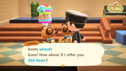 ACNH - Tommy offering 350 Bells for wheat