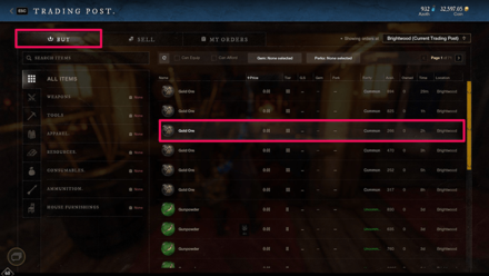 New World - Trading Post Buy Items