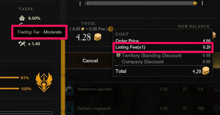 New World - Settlement Trading Taxes